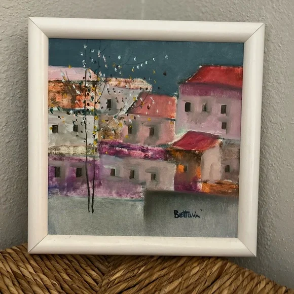 Lido Bettarini (1927-2019) Original Oil on Canvas Painting 11.5x11